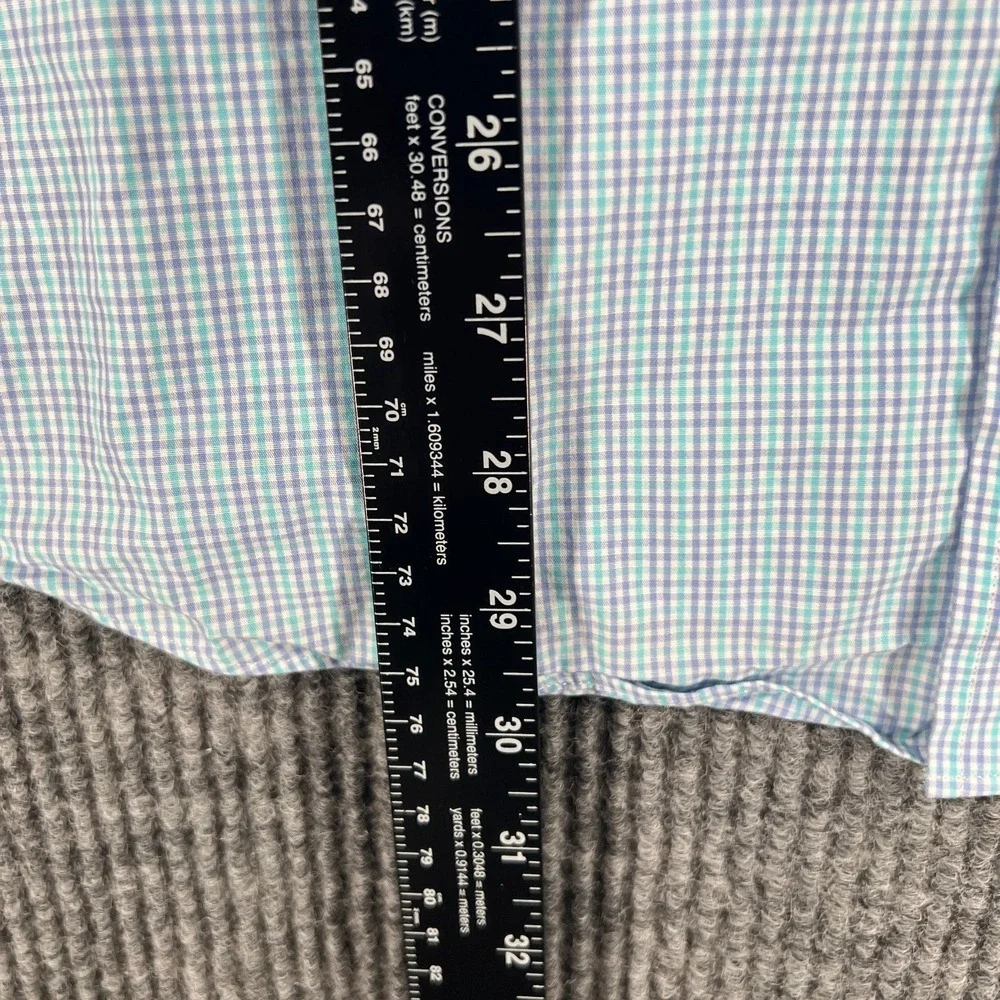 Brooks Brothers‎ Shirt Mens 17 Blue Check Long Sleeve Button Up Regular Fit
